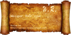 Weiger Rózsa névjegykártya