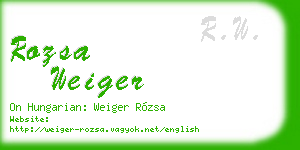 rozsa weiger business card