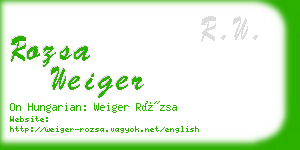 rozsa weiger business card